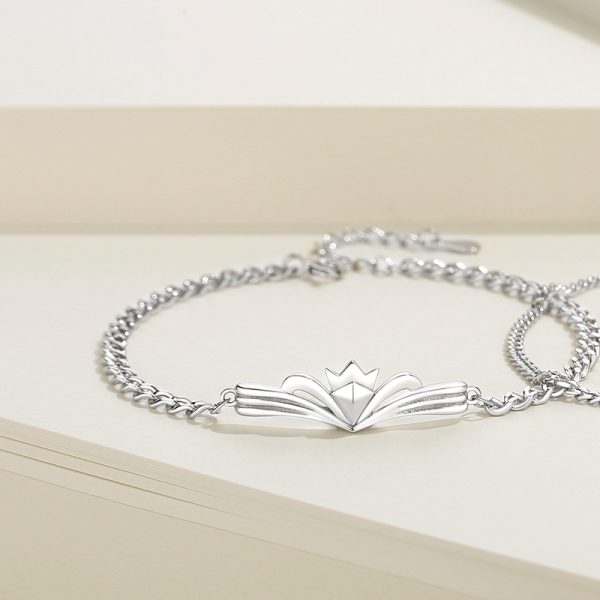 Sterling Silver Couple Bracelet Of Crown for Men