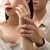 Silver Couple rings With Engraved Sun And Moon, couple wear view image,