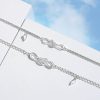 Sterling Silver Couple Bracelets of Love Knot