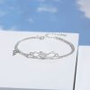 Sterling Silver Couple Love Knot Bracelet for women