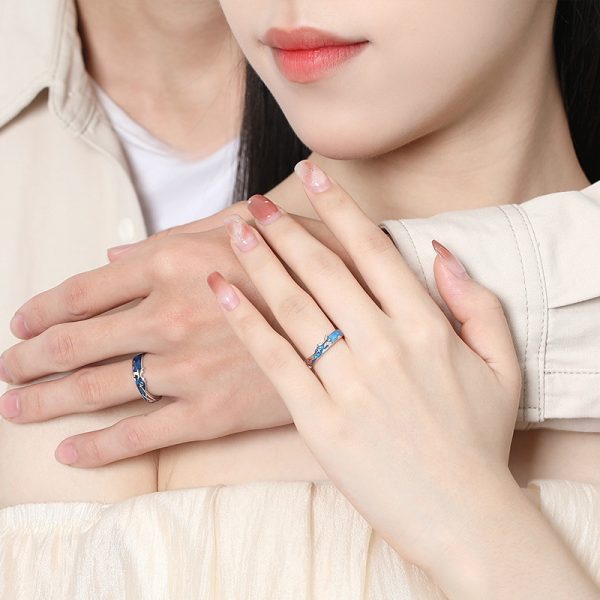 Sterling Silver Couple Rings Of Deer Antler