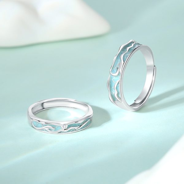 Sterling Silver Enamel Rings For Couples