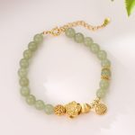 Pulsera de cuentas de jade de Hetian en plata de ley
