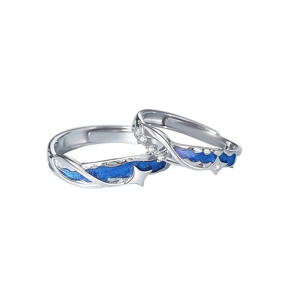 Sterling Silver Star Silver Ring For Couples blank