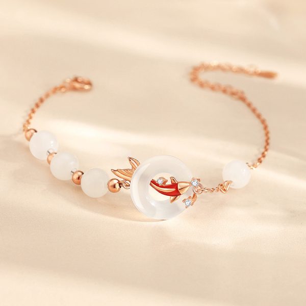 Sterling Silver White Chalcedony Bracelet