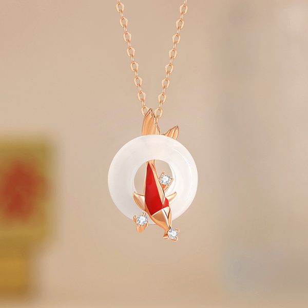 925 Sterling Silver White Chalcedony Necklace