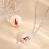 Sterling Silver White Chalcedony Necklace Of Yellow Gold