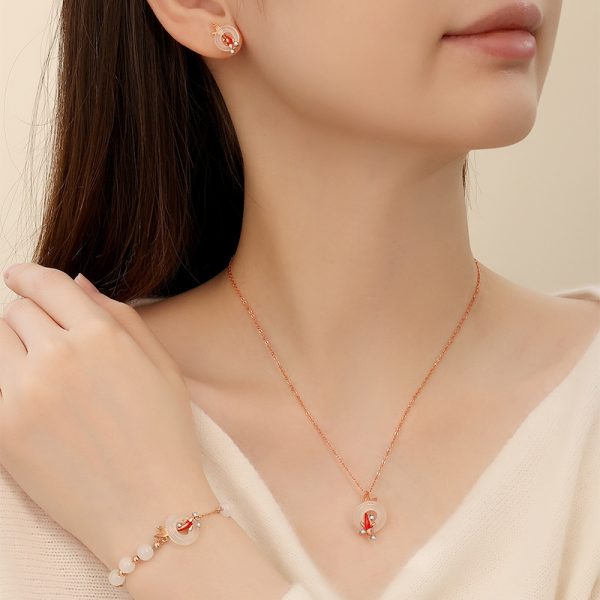 Sterling Silver White Chalcedony Necklace for Women