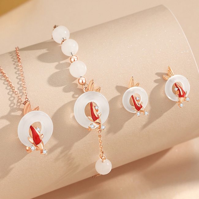 White Chalcedony Necklace Sterling Silver