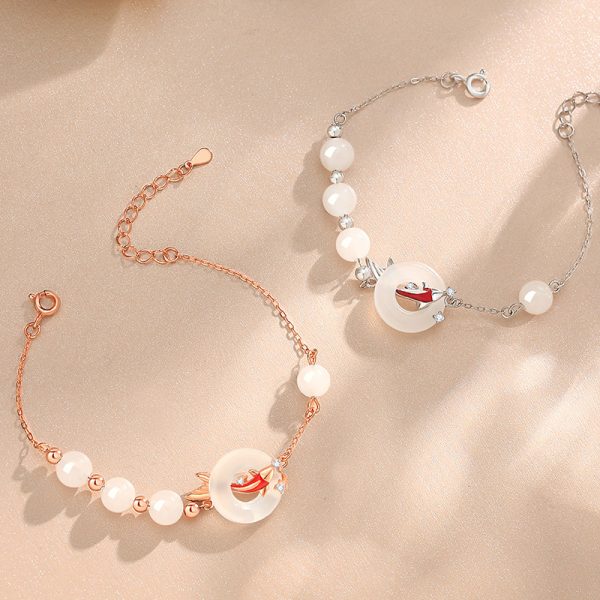 925 Sterling Silver White Chalcedony Bracelet