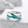 couple rings In Sterling Silver with aurora