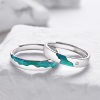couple rings In Sterling Silver with aurora main view image
