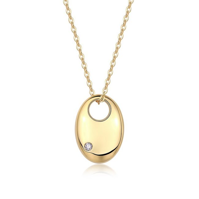 diamond teardrop pendant necklace In sterling silver