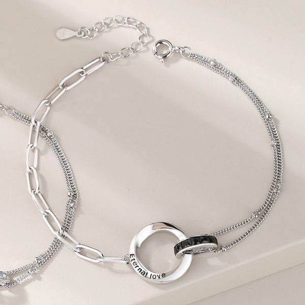 925 Sterling Silver Couple Bracelet of Eternal Love for men