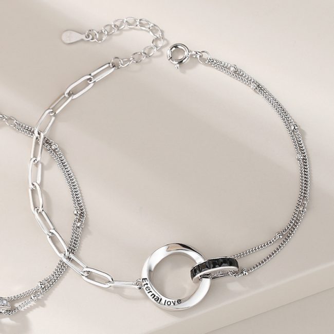 925 Sterling Silver Couple Bracelet of Eternal Love for men