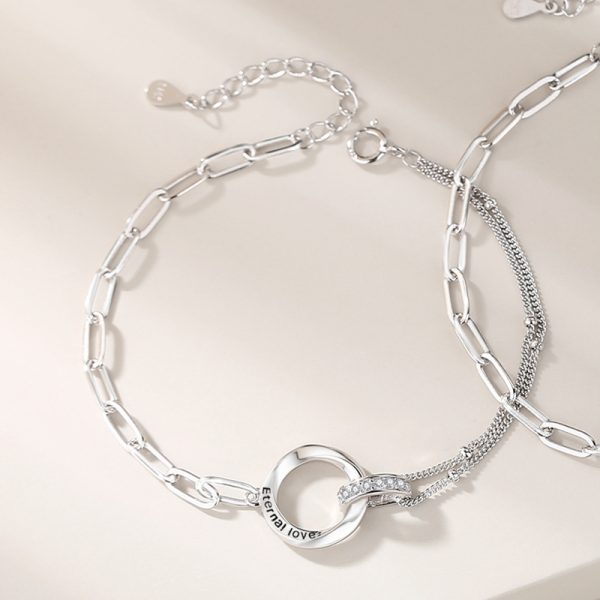 925 Sterling Silver Couple Bracelet of Eternal Love for women