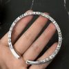 Silver Bangles bracelet, top view of the silver bangle, inner diameter of the bracelet when closed is 6cm (2.36 inches).