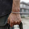 925 Sterling Silver Indian Bangles bracelet, men wear silver bangle view image