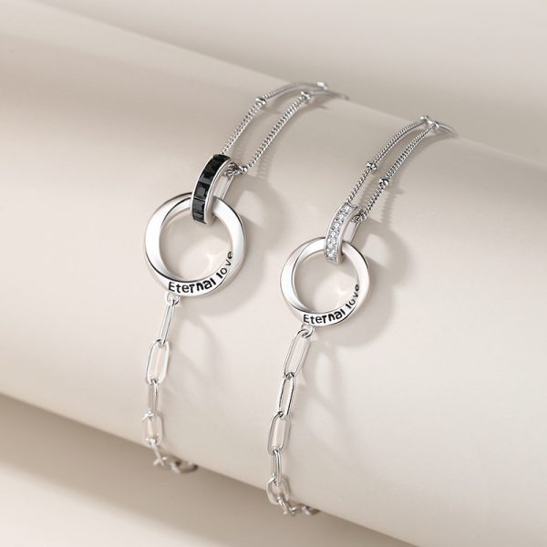 Couple Bracelets Silver of Eternal Love