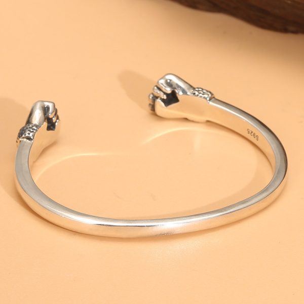 Fist Bangle In Sterling Silver