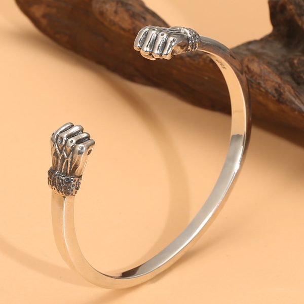 Fist Bracelet In Sterling Silver