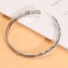 Sterling Silver Bangle Bracelet Of Braided Textured Left view