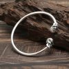 Sterling Silver Bangle Bracelet Of Skull Cuff left view