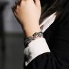 Sterling Silver Bangle Twist Skull Cuff Bracelet