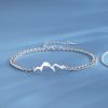 Sterling Silver Couple Bracelet Of Mountain And Sea for men