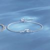 Sterling Silver Couples Bracelet Of Mountain And Sea, sea bracelet for women,