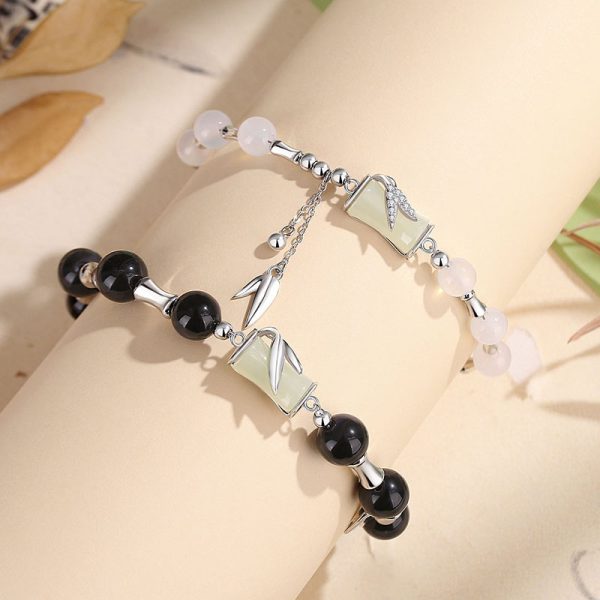 Sterling Silver Couple Bracelet Of Jade Bead - Image 3