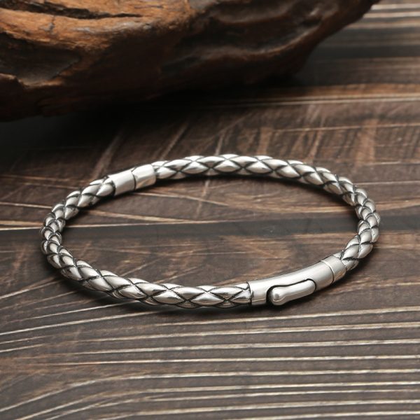 Sterling silver bangle bracelet, left view image