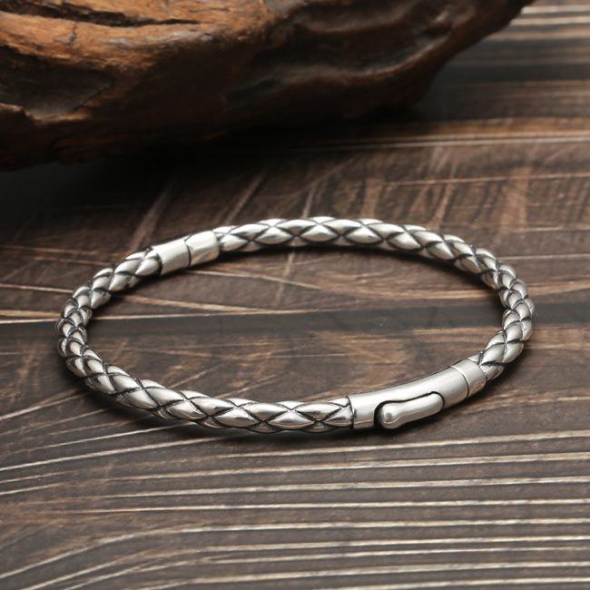 Sterling silver bangle bracelet, left view image