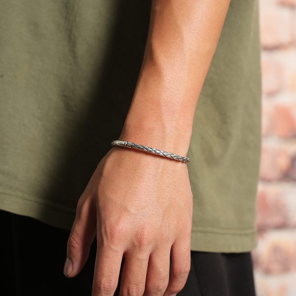 Sterling silver bangle bracelet, inner diameter 57mm