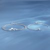 couple bracelets silver of Mountain and sea, Men's bracelet mountain shape silver pendant, Women's bracelet sea wave shaped silver pendant