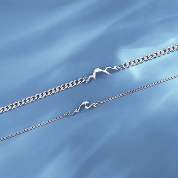 silver mountain bracelet for couples