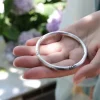 925 Sterling Silver Bangles of Carved Flowers detail