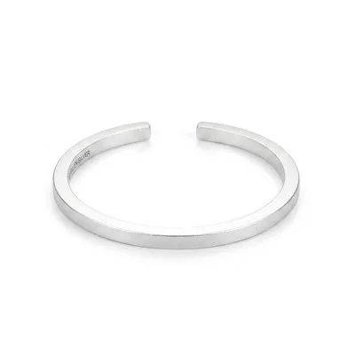 999 Pure Silver Square Bangle for Women or Men