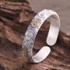 999 Silver Bangle Bracelet for Chinese Style Auspicious Clouds right view