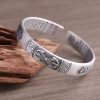Buddhist Vajra 999 Sterling Silver Bangle for men, Chinese vintage silver bangle, hand made