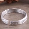 999 Sterling Silver Buddhist Vajra Bangle inner detail view