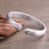 999 Sterling Silver Engraved Bangle Bracelet