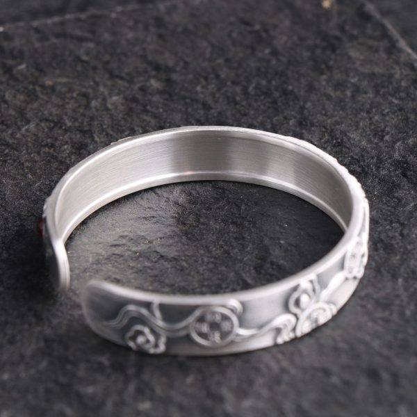999 Sterling Silver Personalized Wide Bangle Bracelet - Image 6