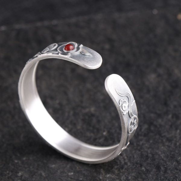 999 Sterling Silver Personalized Wide Bangle Bracelet Inner View