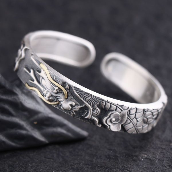 999 Sterling Silver Powerful Dragon Bangle Bracelet,. made of 999 sterling silver , weight about 50g