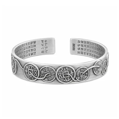 Ancient 999 Silver Coins Bangles For Men