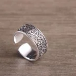 Anillo de plata de ley bestias míticas chinas para hombre