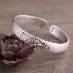 Chinese Style Five Emperor Coins Silver Bangle