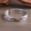 Genuine 999 Sterling Silver Bangles bracelet of Heart Sutra, made of solid 999 sterling silver