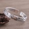 Genuine 999 Sterling Silver Heart Sutra Bangles Right View
